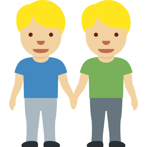 Men Holding Hands: Medium-light Skin Tone