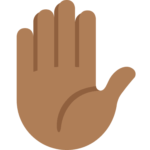 Raised Hand: Medium-dark Skin Tone