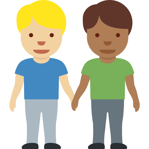 Men Holding Hands: Medium-light Skin Tone, Medium-dark Skin Tone