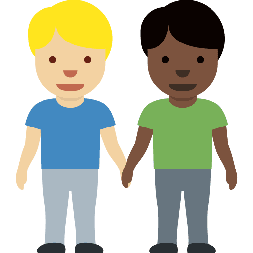 Men Holding Hands: Medium-light Skin Tone, Dark Skin Tone