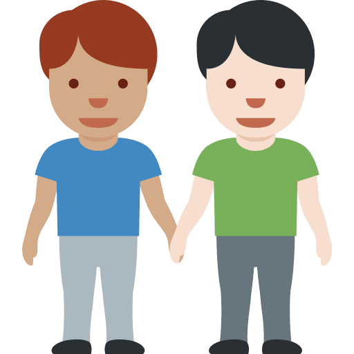 Men Holding Hands: Medium Skin Tone, Light Skin Tone