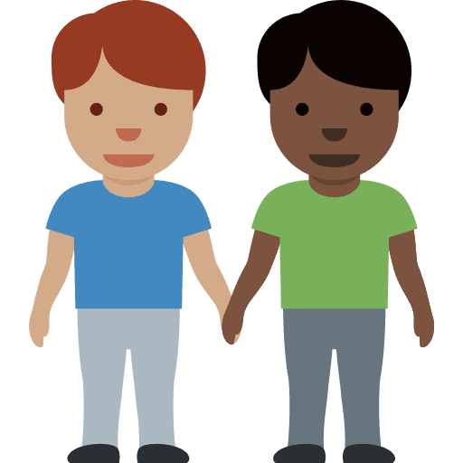 Men Holding Hands: Medium Skin Tone, Dark Skin Tone