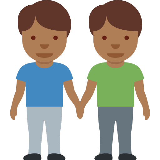 Men Holding Hands: Medium-dark Skin Tone