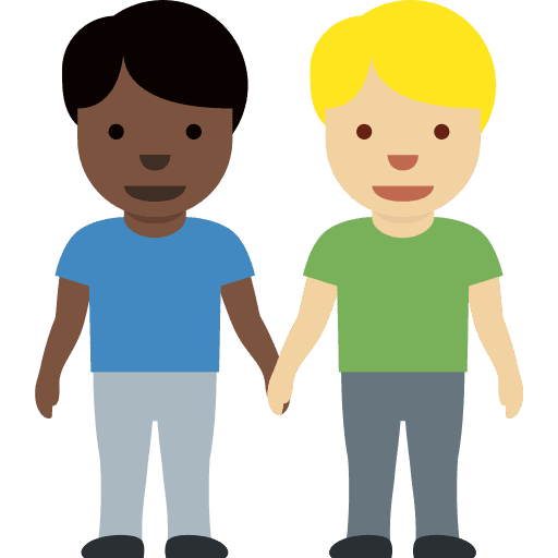 Men Holding Hands: Dark Skin Tone, Medium-light Skin Tone