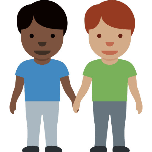 Men Holding Hands: Dark Skin Tone, Medium Skin Tone