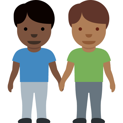 Men Holding Hands: Dark Skin Tone, Medium-dark Skin Tone