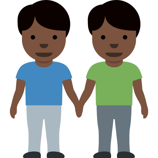 Men Holding Hands: Dark Skin Tone