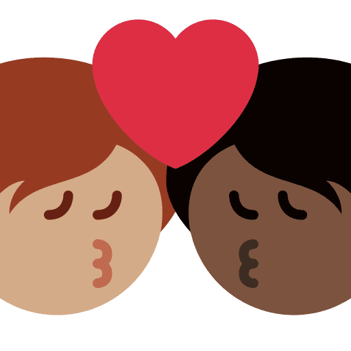 Kiss: Person, Person, Medium Skin Tone, Dark Skin Tone