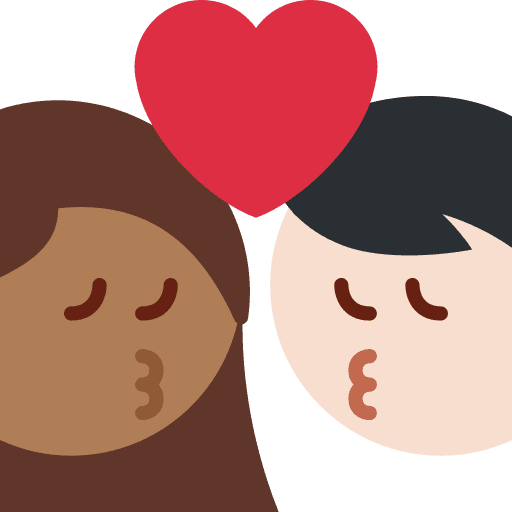 Kiss: Woman, Man, Medium-dark Skin Tone, Light Skin Tone