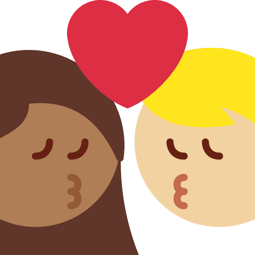 Kiss: Woman, Man, Medium-dark Skin Tone, Medium-light Skin Tone