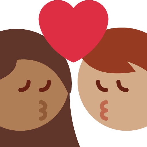 Kiss: Woman, Man, Medium-dark Skin Tone, Medium Skin Tone