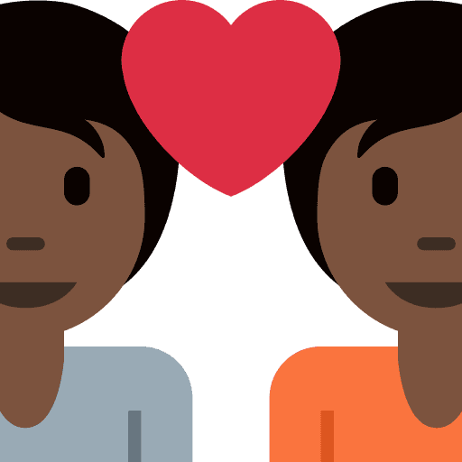 Couple with Heart: Dark Skin Tone