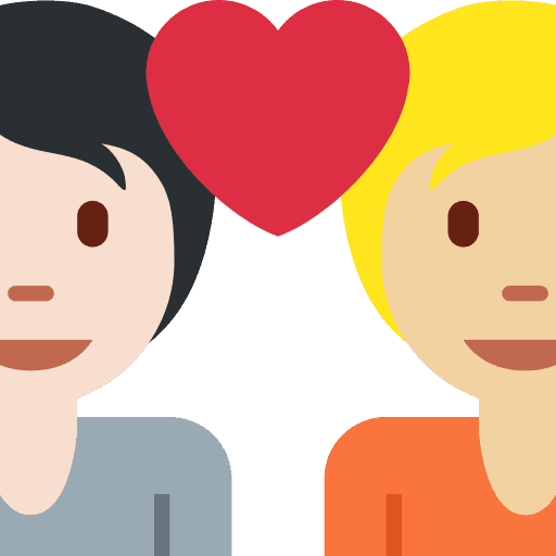 Couple with Heart: Person, Person, Light Skin Tone, Medium-light Skin Tone