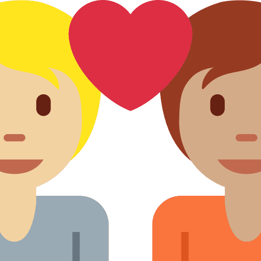 Couple with Heart: Person, Person, Medium-light Skin Tone, Medium Skin Tone