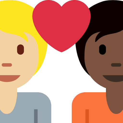 Couple with Heart: Person, Person, Medium-light Skin Tone, Dark Skin Tone