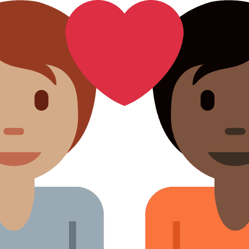 Couple with Heart: Person, Person, Medium Skin Tone, Dark Skin Tone