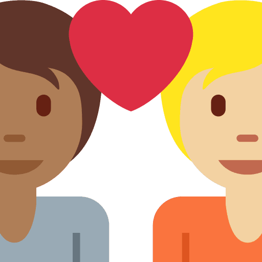 Couple with Heart: Person, Person, Medium-dark Skin Tone, Medium-light Skin Tone