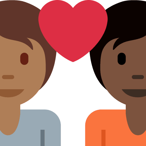 Couple with Heart: Person, Person, Medium-dark Skin Tone, Dark Skin Tone