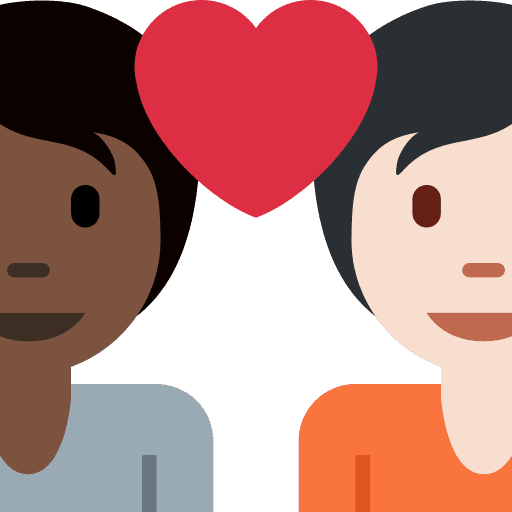 Couple with Heart: Person, Person, Dark Skin Tone, Light Skin Tone