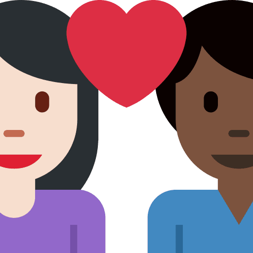 Couple with Heart: Woman, Man, Light Skin Tone, Dark Skin Tone