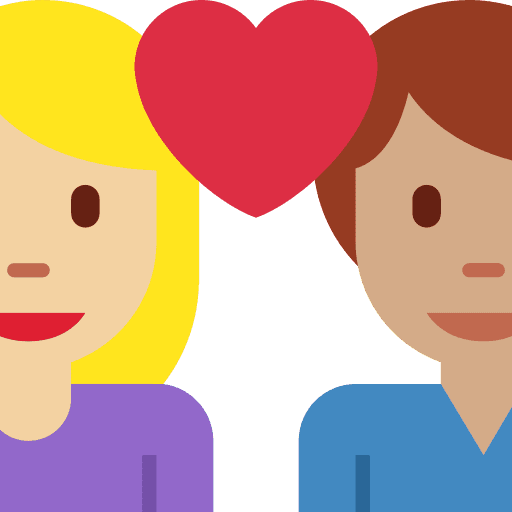 Couple with Heart: Woman, Man, Medium-light Skin Tone, Medium Skin Tone