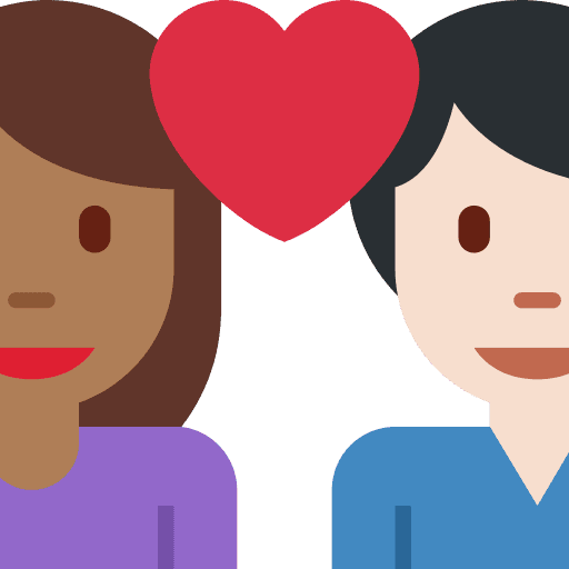 Couple with Heart: Woman, Man, Medium-dark Skin Tone, Light Skin Tone
