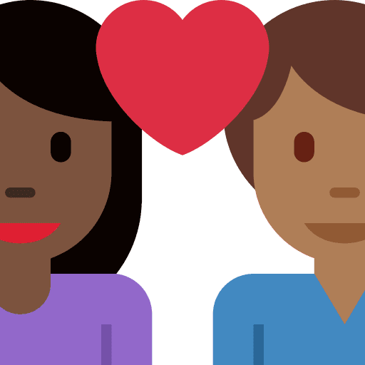 Couple with Heart: Woman, Man, Dark Skin Tone, Medium-dark Skin Tone