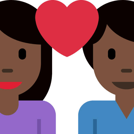 Couple with Heart: Woman, Man, Dark Skin Tone