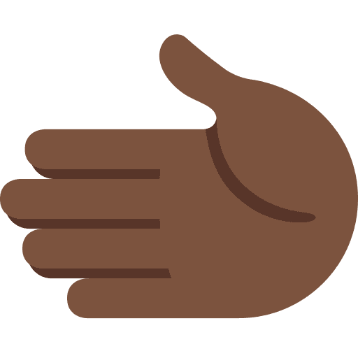 Leftwards Hand: Dark Skin Tone