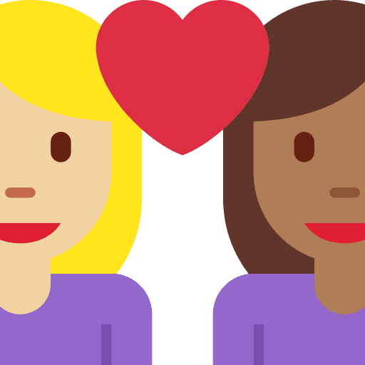 Couple with Heart: Woman, Woman, Medium-light Skin Tone, Medium-dark Skin Tone