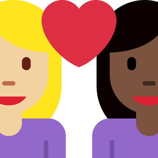 Couple with Heart: Woman, Woman, Medium-light Skin Tone, Dark Skin Tone