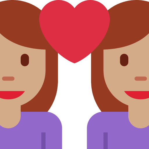 Couple with Heart: Woman, Woman, Medium Skin Tone