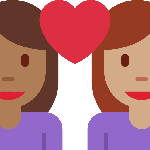 Couple with Heart: Woman, Woman, Medium-dark Skin Tone, Medium Skin Tone