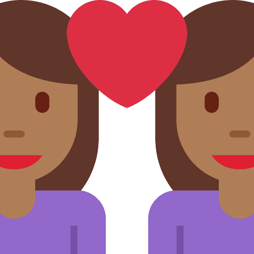 Couple with Heart: Woman, Woman, Medium-dark Skin Tone