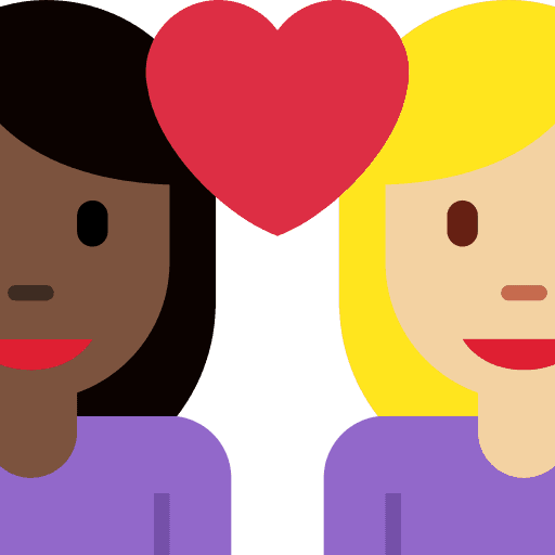 Couple with Heart: Woman, Woman, Dark Skin Tone, Medium-light Skin Tone