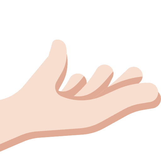 Palm Up Hand: Light Skin Tone