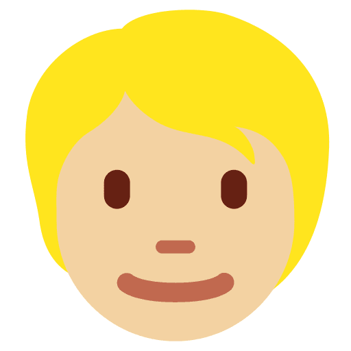 Person: Medium-light Skin Tone, Blond Hair