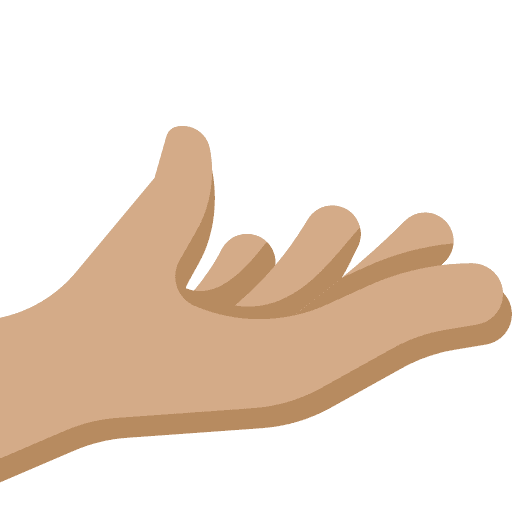 Palm Up Hand: Medium Skin Tone