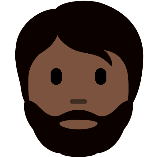 Person: Dark Skin Tone, Beard