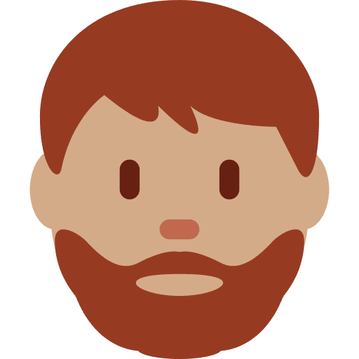 Man: Medium Skin Tone, Beard