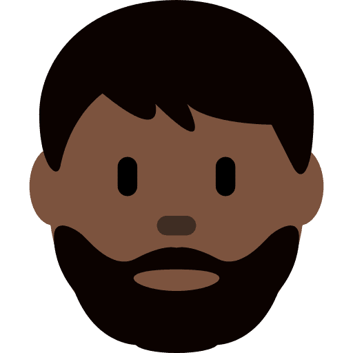 Man: Dark Skin Tone, Beard