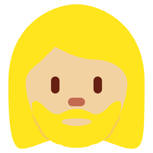 Woman: Medium-light Skin Tone, Beard