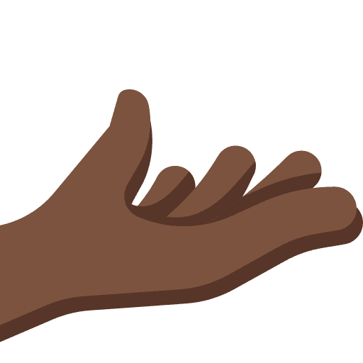 Palm Up Hand: Dark Skin Tone