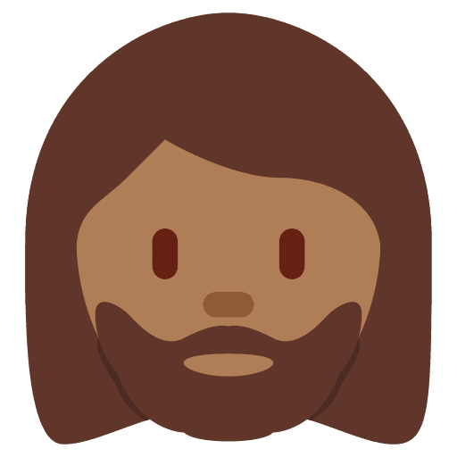 Woman: Medium-dark Skin Tone, Beard