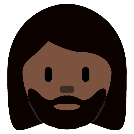 Woman: Dark Skin Tone, Beard