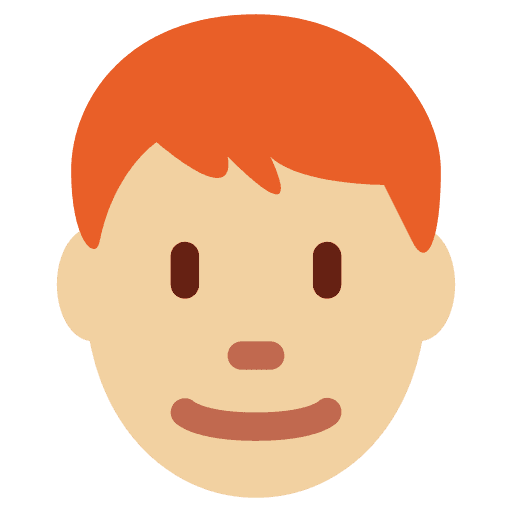 Man: Medium-light Skin Tone, Red Hair