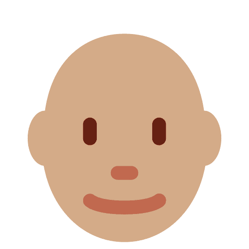 Man: Medium Skin Tone, Bald