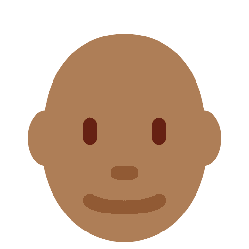 Man: Medium-dark Skin Tone, Bald