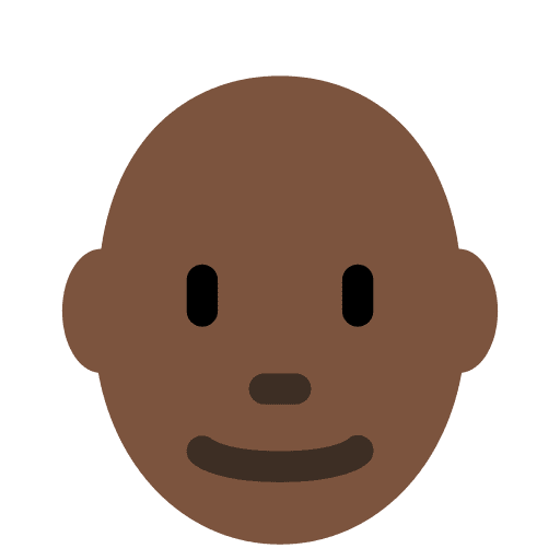 Man: Dark Skin Tone, Bald