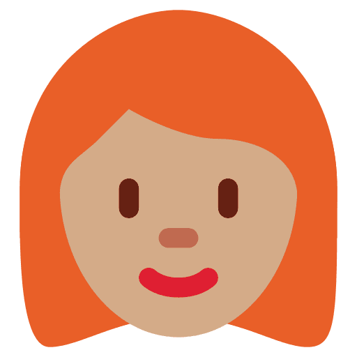 Woman: Medium Skin Tone, Red Hair